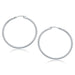 10k White Gold Polished Hoop Earrings (40 mm) Earrings Angelucci Jewelry   