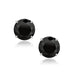 14k White Gold 8.0mm Round Black CZ Stud Earrings Earrings Angelucci Jewelry   