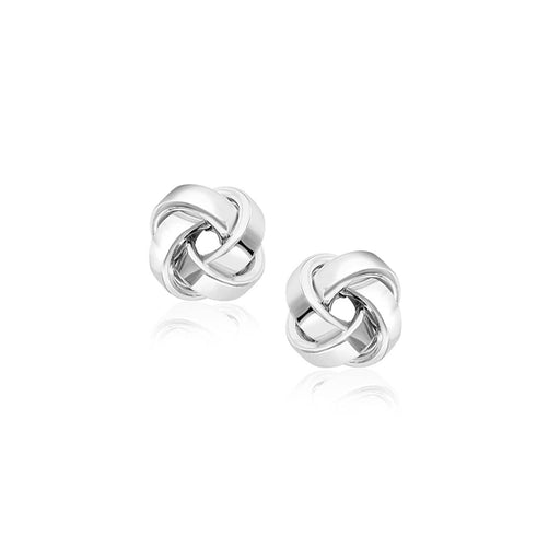 14k White Gold Classic Love Knot Stud Earrings Earrings Angelucci Jewelry   