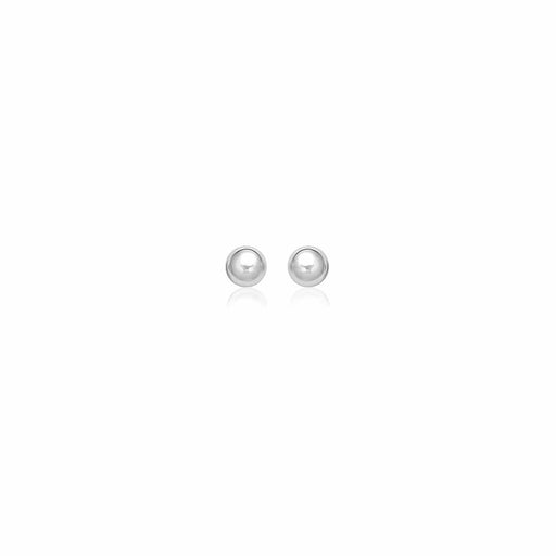 14k White Gold Classic Round Stud Earrings (5.0 mm) Earrings Angelucci Jewelry   
