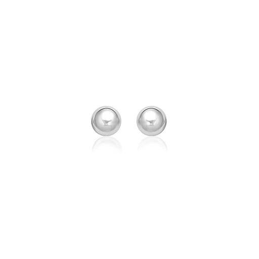 14k White Gold Classic Stud Earrings (8.0 mm) Earrings Angelucci Jewelry   