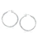 14k White Gold Fancy Diamond Cut Hoop Earrings (35mm Diameter) Earrings Angelucci Jewelry   