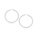 14k White Gold Polished Hoop Earrings (25 mm) Earrings Angelucci Jewelry   