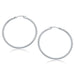 14k White Gold Polished Hoop Earrings (40 mm) Earrings Angelucci Jewelry   