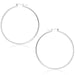 14k White Gold Polished Hoop Earrings (45 mm) Earrings Angelucci Jewelry   