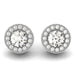 14k White Gold Round Diamond Halo Milgrain Border Earrings (3/4 cttw) Earrings Angelucci Jewelry   