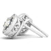 14k White Gold Round Diamond Halo Milgrain Border Earrings (3/4 cttw) Earrings Angelucci Jewelry   