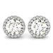 14k White Gold Round Prong Halo Style Earrings (1 cttw) Earrings Angelucci Jewelry   