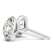 14k White Gold Round Prong Halo Style Earrings (1 cttw) Earrings Angelucci Jewelry   