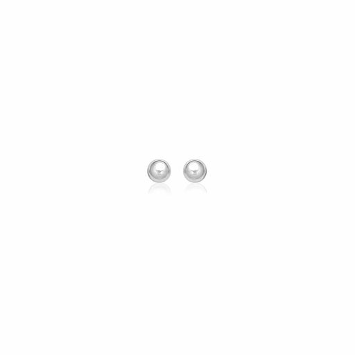 14k White Gold Spherical Stud Earrings (3.0 mm) Earrings Angelucci Jewelry   
