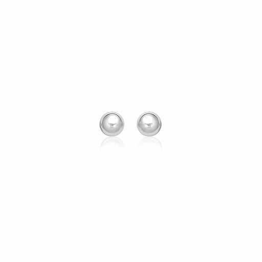 14k White Gold Spherical Stud Earrings (7.0 mm) Earrings Angelucci Jewelry   