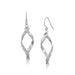 14k White Gold Twisted Freeform Oval Drop Earrings Earrings Angelucci Jewelry   