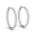 14k White Gold Two Row Pave Set Diamond Hoop Earrings (7 cttw) Earrings Angelucci Jewelry   