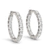 14k White Gold Two Sided Prong Set Diamond Hoop Earrings (3 1/2 cttw) Earrings Angelucci Jewelry   