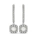 Cushion Shape Halo Style Diamond Drop Earrings in 14k White Gold (1/2 cttw) Earrings Angelucci Jewelry   