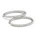 Oval Shape Two Sided Diamond Hoop Earrings in 14k White Gold (2 cttw) Earrings Angelucci Jewelry   