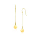 10k Yellow Gold Bead and Shiny Disc Drop Earrings Earrings Angelucci Jewelry   