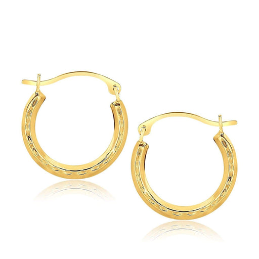 10k Yellow Gold Fancy Hoop Earrings Earrings Angelucci Jewelry   