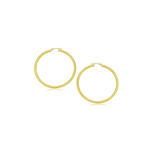10k Yellow Gold Polished Hoop Earrings (15 mm) Earrings Angelucci Jewelry   