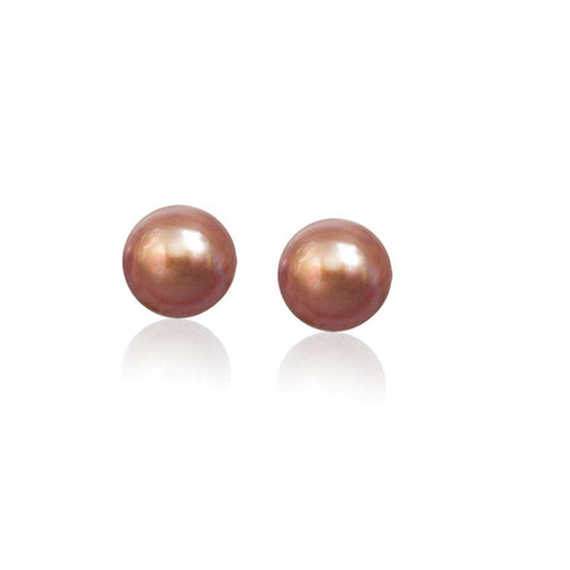 14k Yellow Gold Cultured Brown Pearl Stud Earrings (6.0 mm) Earrings Angelucci Jewelry   