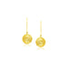 14k Yellow Gold Dangling Round Mesh Earrings Earrings Angelucci Jewelry   