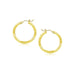 14k Yellow Gold Fancy Diamond Cut Slender Small Hoop Earrings (15mm Diameter) Earrings Angelucci Jewelry   
