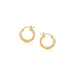 14k Yellow Gold Hoop Earring with Diamond-Cut Finish (20mm Diameter) Earrings Angelucci Jewelry   
