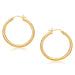 14k Yellow Gold Hoop Earring with Diamond-Cut Finish (30 mm Diameter) Earrings Angelucci Jewelry   
