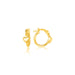 14k Yellow Gold Hoop Earrings with Heart Embellishments Earrings Angelucci Jewelry   