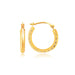 14k Yellow Gold Hoop Earrings with Textured Detailing Earrings Angelucci Jewelry   
