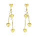 14k Yellow Gold Puffed Heart Diamond Cut Chain Dangling Earrings Earrings Angelucci Jewelry   