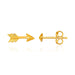 14k Yellow Gold Single Post Earring with Textured Arrow Earrings Angelucci Jewelry   