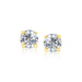 14k Yellow Gold Stud Earrings with White Hue Faceted Cubic Zirconia Earrings Angelucci Jewelry   