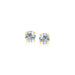 14k Yellow Gold Stud Earrings with White Hue Faceted Cubic Zirconia Earrings Angelucci Jewelry   