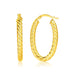 14k Yellow Gold Twisted Cable Oval Hoop Earrings Earrings Angelucci Jewelry   
