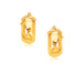 14k Yellow Gold Wide Small Hoop Earrings with Snap Lock Earrings Angelucci Jewelry   