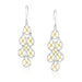 14k Yellow Gold & Sterling Silver Pear Shaped Beaded Earrings Earrings Angelucci Jewelry   