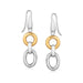 18k Yellow Gold and Sterling Silver Round and Oval Motif Rhodium Plated Earrings Earrings Angelucci Jewelry   