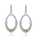 18k Yellow Gold & Sterling Silver Diamond Accented Graduated Oval Earrings Earrings Angelucci Jewelry   