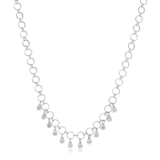 1.32 Ct Stunning Rhodium Necklace with CZ Charms Necklaces JGI   