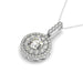 14k White Gold Diamond Halo Round Shape Pendant (1 1/4 cttw) Necklaces Angelucci Jewelry   