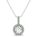 14k White Gold Diamond Halo Round Style Pendant (5/8 cttw) Necklaces Angelucci Jewelry   