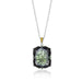 18k Yellow Gold & Sterling Silver Oval Amethyst,  Tsavorite,  & Diamond Pendant Pendants Angelucci Jewelry   