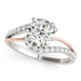 14k White And Rose Gold Bypass Shank Diamond Engagement Ring (1 1/3 cttw) Rings Angelucci Jewelry   