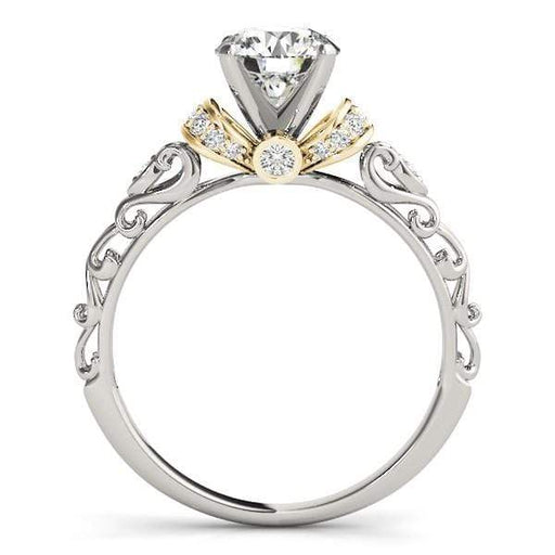 14k White And Yellow Gold Antique Style Diamond Engagement Ring (1 1/8 cttw) Rings Angelucci Jewelry   