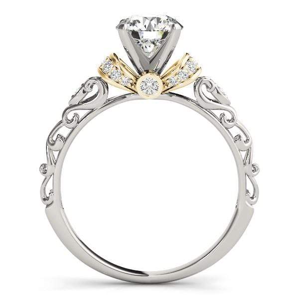 14k White And Yellow Gold Antique Style Diamond Engagement Ring (1 1/8 cttw) Rings Angelucci Jewelry   
