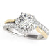 14k White And Yellow Gold Round Bypass Diamond Engagement Ring (1 1/2 cttw) Rings Angelucci Jewelry   