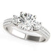 14k White Gold 3 Stone Pave Set Band Diamond Engagement Ring (1 7/8 cttw) Rings Angelucci Jewelry   