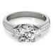 14k White Gold 3 Stone Pave Set Band Diamond Engagement Ring (1 7/8 cttw) Rings Angelucci Jewelry   