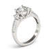 14k White Gold 3 Stone Pave Set Band Diamond Engagement Ring (1 7/8 cttw) Rings Angelucci Jewelry   